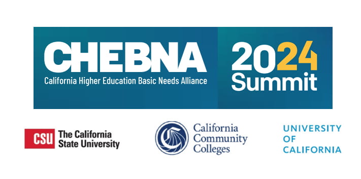 CHEBNA logo with california state university system logo, california community colleges logo and university of california logo